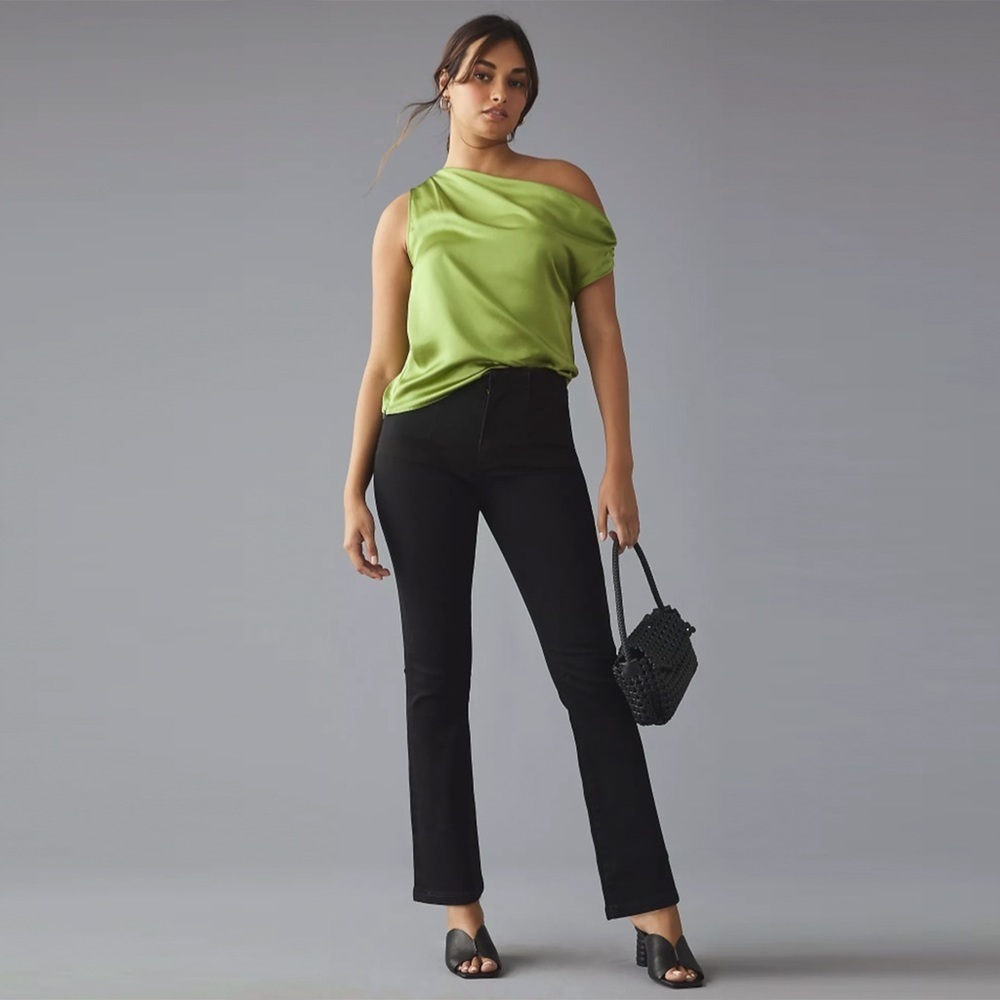 NWT - Anthropologie - Pilcro - Tall Corset Mid-Rise Slim Jeans - Cline Wash